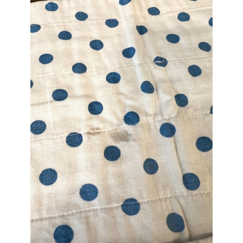 Vintage quilted table topper doll quilt 20x22" polka dot backing - Picture 7 of 7